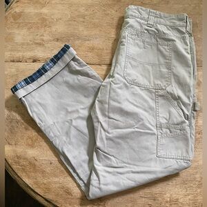 Redhead Men’s Sz 38/34 Khaki/Plaid Flannel Lined‎ Carpenter Pants